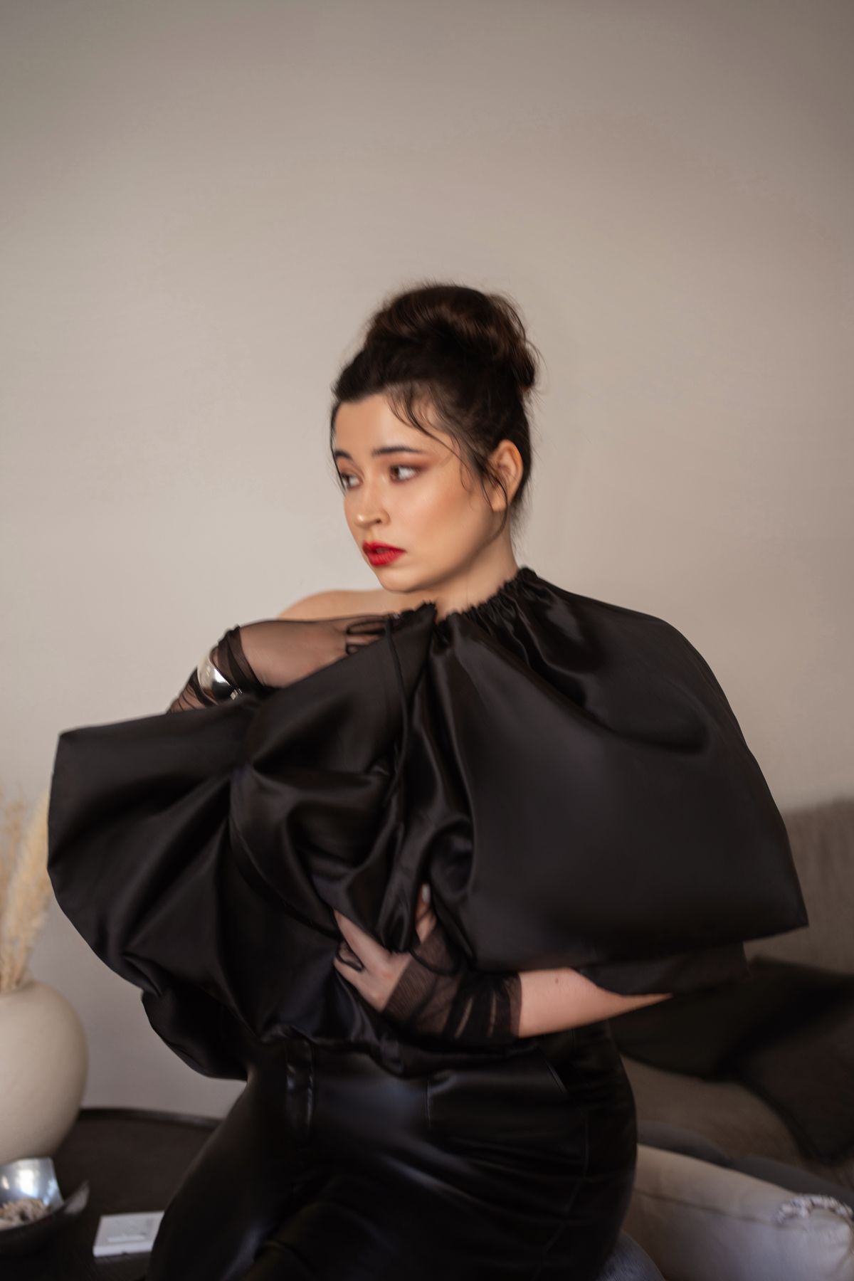 Brand fashion — black silk editorial