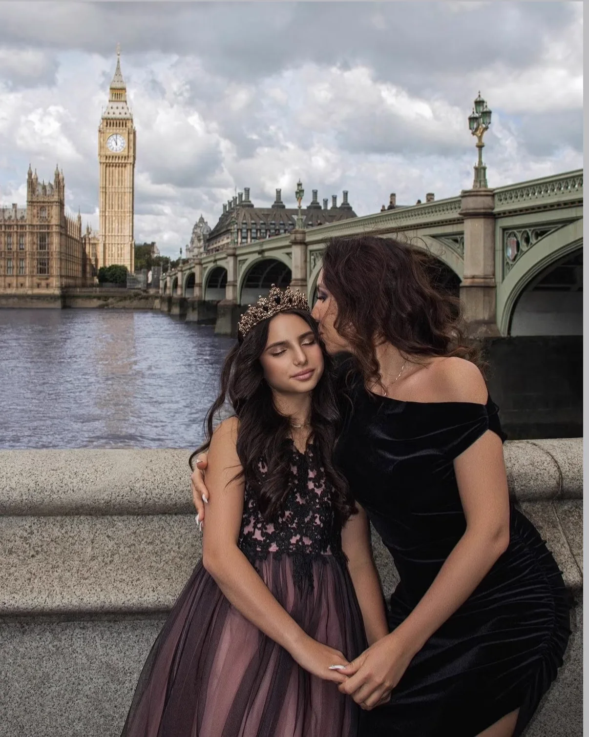 London fashion story at Westminster with Big Ben, photographed by Mariya Harley