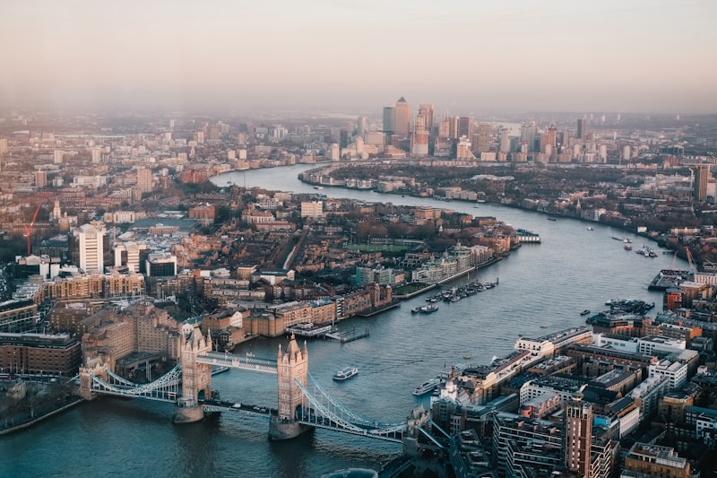 London skyline at dusk — fashion shoot locations